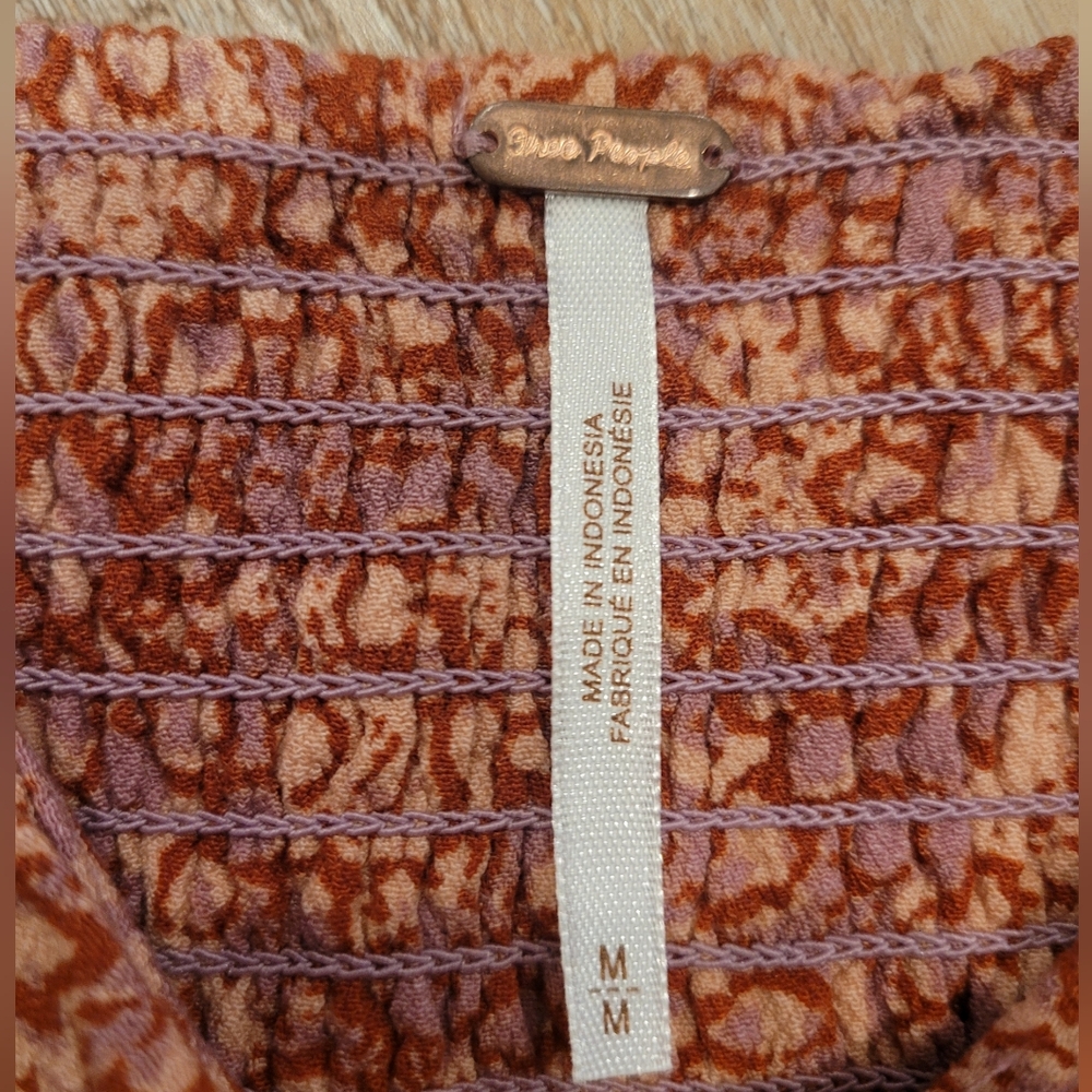 Free People Floral Mini Dress in Rust and Lavender - Picture 3 of 4